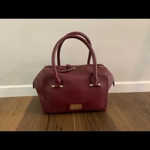 Tory Burch Burgundy Bowler Bag